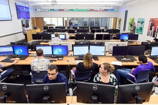 Smart Lab full room view of all computers