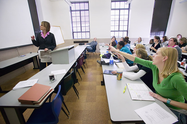 Social Work students in a class