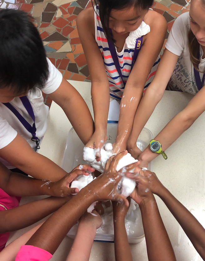 Children making silly putty