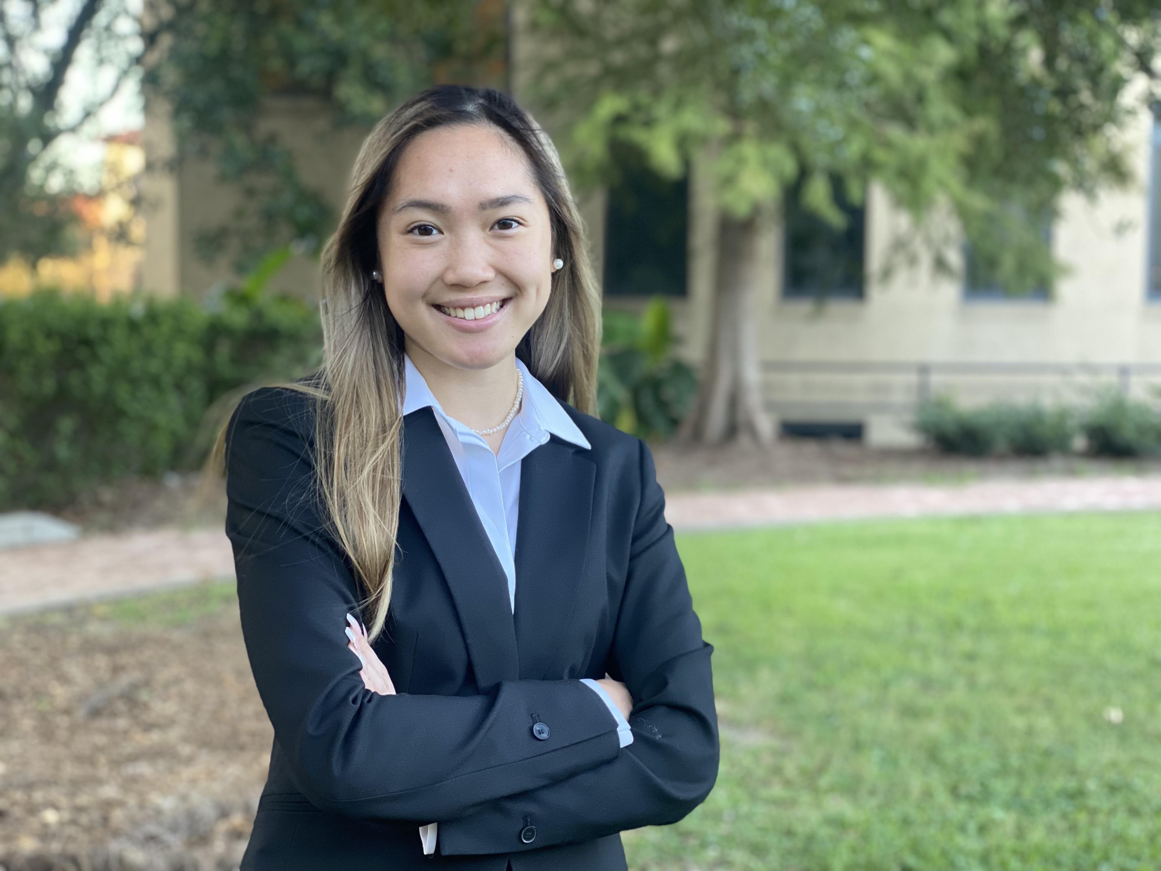 student in a suit