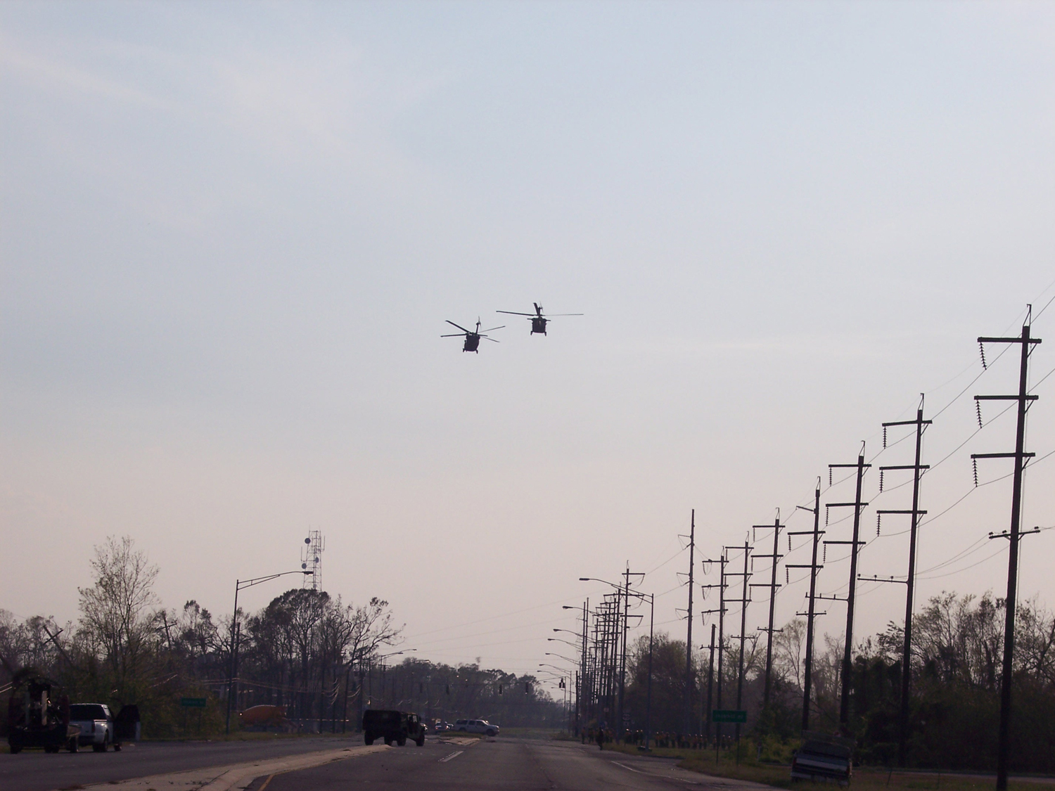 helicopters over New Orleans